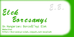 elek borcsanyi business card